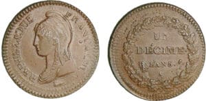 1 décime Dupré - surfrappe du 2 décimes - An 5 A (Paris)