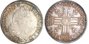 Louis XIV (1643-1715) - ½ écu aux 8 L, 1er type - 1691 A (Paris) flan réformé