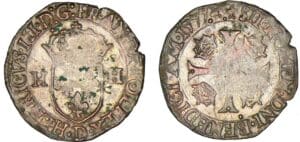 Henri III - Douzain - 1er type - 1577 D (Lyon)
