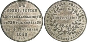 Médaille politique 1848 - 4 novembre - Vote de la constitution