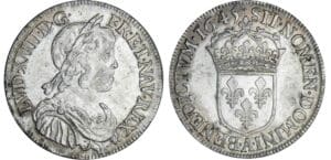 Louis XIV (1643-1715) - ½ d'écu à la mèche courte - 1645 A (Paris) point