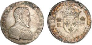 Henri II - Teston à la tête nue - 1er type - 1555 G (Poitiers)