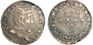 Henri II - Teston à la tête nue - 5ème type - 1553 M (Toulouse)