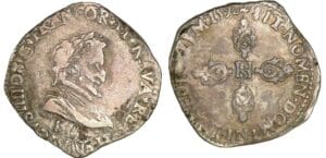 Henri IV - Demi-franc - 1er type - 1592 K (Bordeaux)