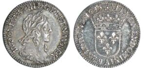 Louis XIII - 1/12 écu du 2ème poinçon de Warin - 1643 A (Paris) point