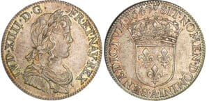 Louis XIV (1643-1715) - ¼ d'écu à la mèche longue - 1647 A (Paris)