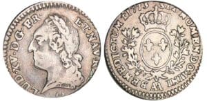 Louis XV - 1/10 écu à la vieille tête - 1773 AA (Metz)