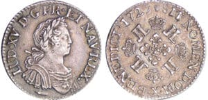 Louis XV (1715-1774) - ¼ d'écu aux huit L - 1725 X (Amiens)