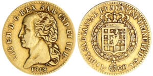 Italie - Sardaigne - Vittorio Emanuele I - 20 lire 1818 (Turin)
