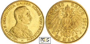 Allemagne - Prusse - Wilhelm II - 20 mark 1914  A Allemagne - Prusse - Wilhelm II - 20 mark 1914  A