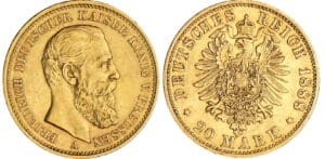 Allemagne - Prusse - Friedrich III - 20 mark 1888 A Allemagne - Prusse - Friedrich III - 20 mark 1888 A