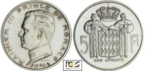 Monaco - Rainier III - 5 francs 1960 - Essai