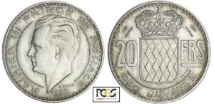 Monaco - Rainier III - 20 francs 1950 - Piéfort en argent