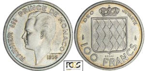 Monaco - Rainier III - 100 francs 1956 - Essai en argent