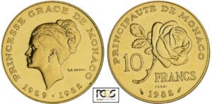Monaco - Rainier III (1949-2005) - 10 francs 1982 - essai en or