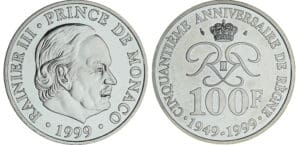 Monaco - Rainier III - 100 francs 1999