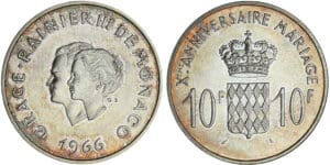 Monaco - Rainier III - 10 francs 1966