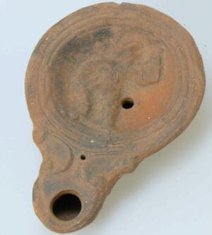 Romain - Lampe à huile - Gladiateur - 1er siècle