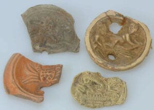 Romain - Lot de 4 médaillons de lampes à huile - 1er-3ème siècle