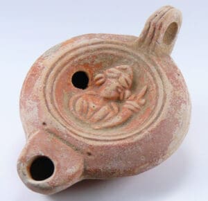 Romain - Lampe à huile en terre cuite - La Fortune - 200 / 500 ap. J.-C.