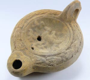 Romain - Lampe à huile en terre cuite - Cane et canetons - 200 / 500 ap. J.-C.