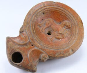 Romain - Lampe à huile en terre cuite - Lion - 1er-2ème siècle