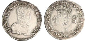 Henri II (1547-1559) - Demi-teston - 1er type - 1558 B (Rouen)