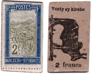 Madagascar - Monnaie de carton - 2 francs (Venty sy kirobo)
