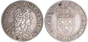 Louis XIII (1610-1643) - ½ écu du 2ème poinçon de Warin - 1643 A (Paris) point, avec baies