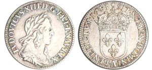 Louis XIII (1610-1643) - 1/12 d'écu du 2ème poinçon de Warin - 1643 A (Paris) rose, sans baies