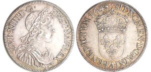 Louis XIV (1643-1715) - ½ écu à la mèche courte - 1645 A (Paris) point