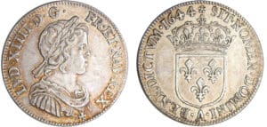 Louis XIV (1643-1715) - ¼ d'écu à la mèche courte - 1644 A (Paris) rose
