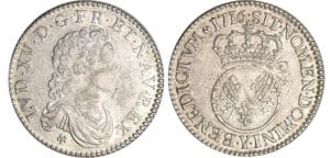Louis XV (1715-1774) - ½ écu vertugadin - 1716 Y (Bourges)