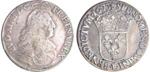 Louis XIV (1643-1715) - Ecu à la cravate, buste cuirassé et non drapé de Bayonne - 1673 L (Bayonne)