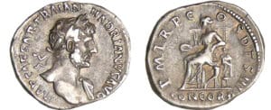 Hadrien - Denier (119, Rome) - La Concorde