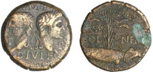 Agrippa et Auguste - Dupondius de Nîmes (10-14 av. J.-C., Nîmes)