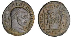 Maxence - Follis (309, Ostie) - Castor et Pollux