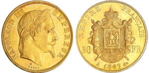 Napoléon III (1852-1870) - 50 francs tête laurée 1867 A (Paris)