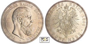 Allemagne - Preussen - Friedrich III (1888) - 5 Mark 1888 A