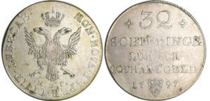 Allemagne - Lübeck - 32 schilling 1797 grand module