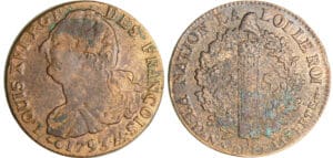 Constitution (1791-1792) - 2 sols au faisceau type FRANCOIS - 1793 AA (Metz)