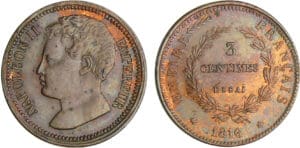 Napoléon II - 3 centimes 1816 Essai