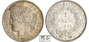 Troisième république (1871-1940) - 1 franc Cérès 1888 A (Paris)