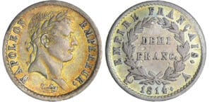 Napoléon 1er (1804-1814) - 1/2 franc revers empire 1814 A (Paris)