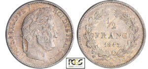 Louis-Philippe Ier (1830-1848) - 1/2 franc 1845 W (Lille)