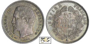 Napoléon III (1852-1870) - 50 centimes tête nue 1858 A (Paris)