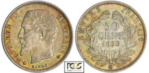 Napoléon III (1852-1870) - 50 centimes tête nue 1859 BB (Strasbourg)