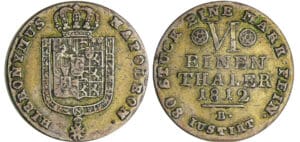 Allemagne - Westlalen - Hieronymus Napoleon (1807-1813) - 1/6 de taler 1812 B