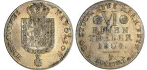 Allemagne - Westlalen - Hieronymus Napoleon (1807-1813) - 1/6 de taler 1808 F