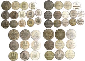 Allemagne - Hamburg - Lot de 23 monnaies (schilling, sechsling, dreiling)